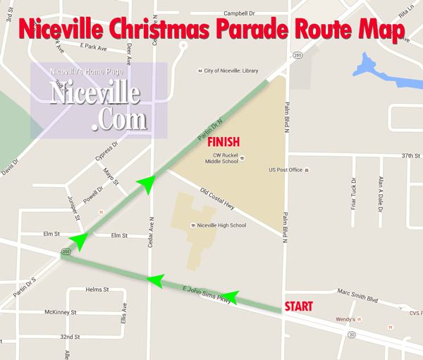 Niceville Christmas Parade Route Map