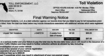 FRAUD ALERT | Fraudulent SunPass Toll Final Warning Notice