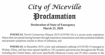 City of Niceville declares state of emergency, launches COVID-19 website city of niceville declaration of emergency covid-19