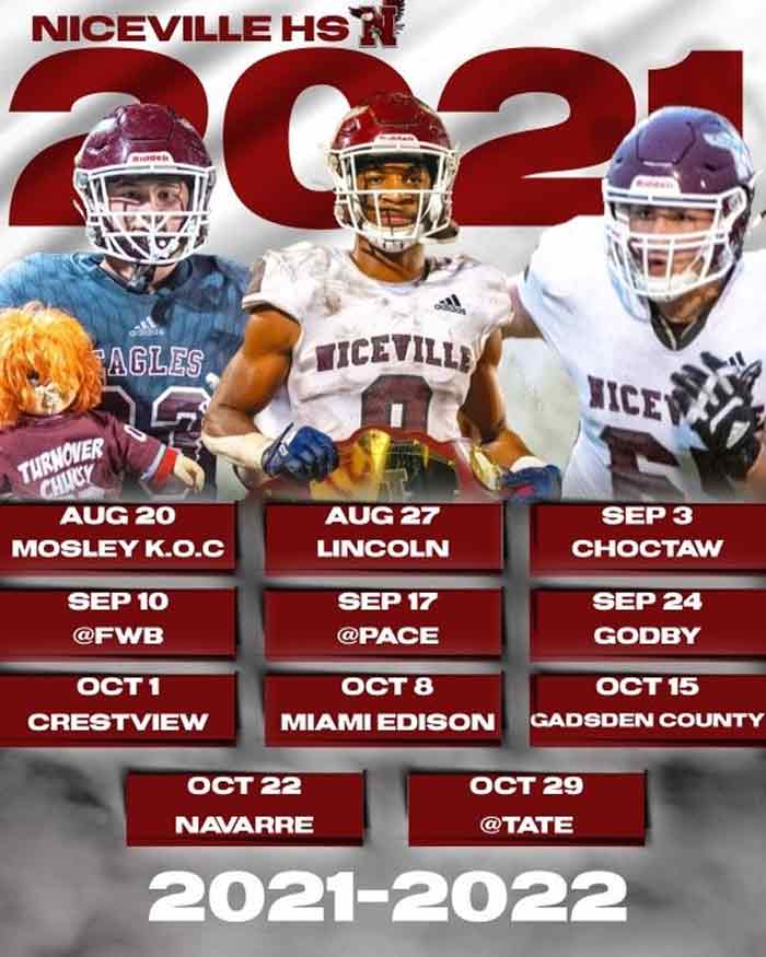 Niceville High School Football Schedule 2025 adrian andriana