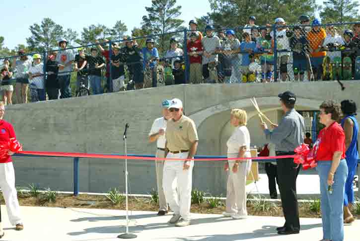 Niceville Skate Park Opening March, 2003, ribbon cutting with chamber of commerce