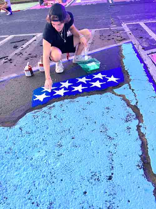 Niceville High School painting party personalized parking spaces for seniors class of 2023