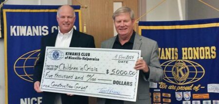The Kiwanis Club of Niceville - Valparaiso recently presented a $5,000 donation to Children in Crisis, Niceville FL