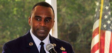 Eglin Air Force Base MLK Day speaker, Chief Master Sgt. Chris McKinney, superintendent of the 33rd Operations Group, 33rd Fighter Wing.