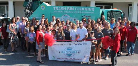 Emerald Coast Bin Cleaning ribbon cutting ceremony at chamber of commerce niceville