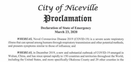 city of niceville declaration of emergency covid-19
