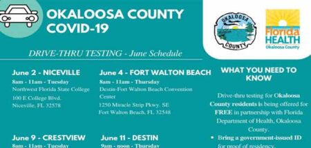 okaloosa county covid-19 testing schedule june 2020 florida