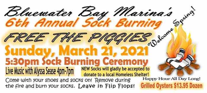 bluewater bay marina sock burning 2021