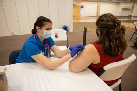 university of west florida nursing students administer covid-19 vaccine