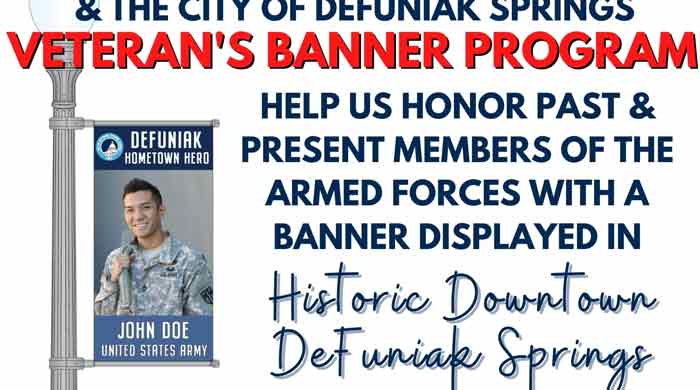 Veteran’s Banner Program DeFuniak Springs main street