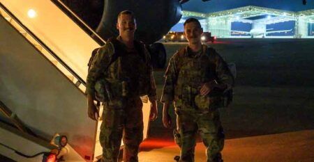 U.S. Air Force Staff Sgt. Harold S. Balcom III and U.S. Staff Sgt. Jacob T. Crabtree, 378th Expeditionary Operations Support Squadron