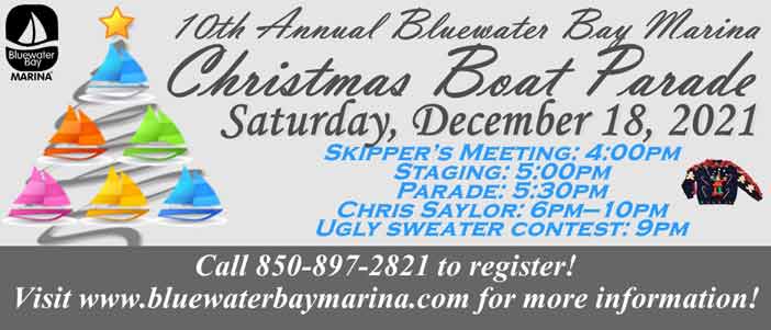 Bluewater Bay Marina 2021 christmas boat parade