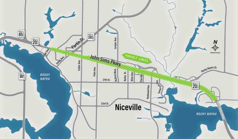 Niceville State Road 20 road construction project 2022 map