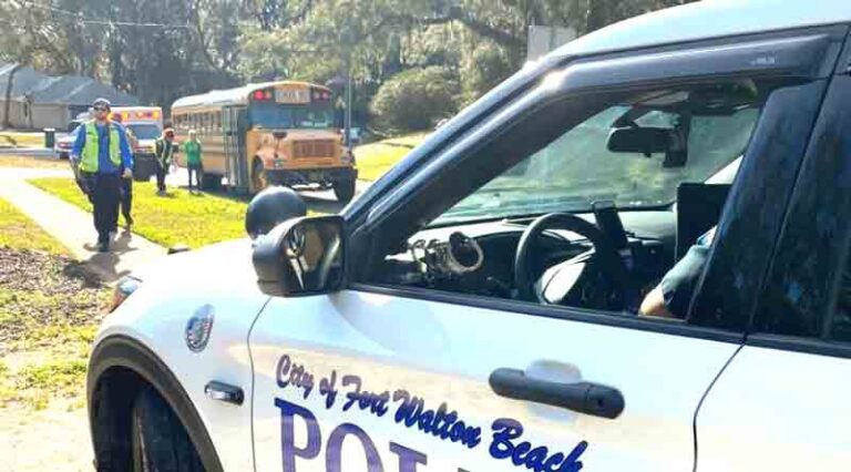 Fort Walton Beach Police Department school bus crash, DUI