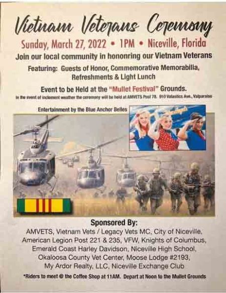 2022 Vietnam Veterans Ceremony in Niceville, Florida