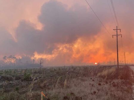 Bertha Swap fire wildfire on March 7, 2022 in the morning