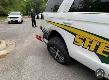 okaloosa county sheriff's office, damaged patrol vehicle