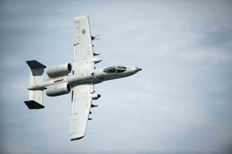 A-10C Thunderbolt II from the 23rd Fighter Group performs a show-of-force maneuver