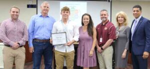 Kaleb Carter, Niceville High School was recognized as the 2022 Class 3A 199 pounds State Weightlifting Champion at the May 9, 2022, School Board meeting
