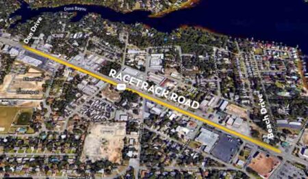 Racetrack Road sewer line replacement map