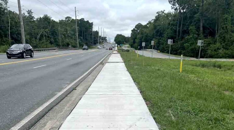 sidewalks along the north side of State Road 20 in Niceville