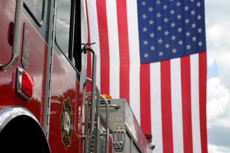 fire truck procession on August 30, 2022, to honor Mike Wright