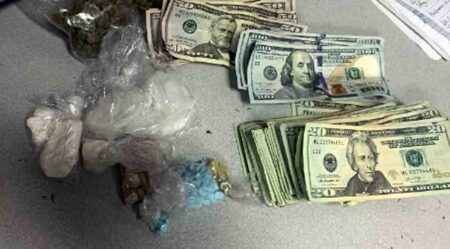 confiscated drugs, cash