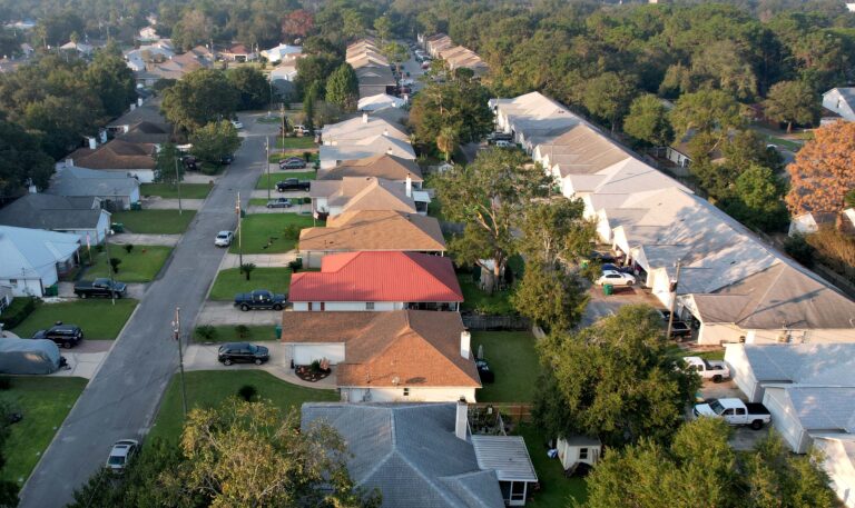 aerial view of okaloosa county neighborhood