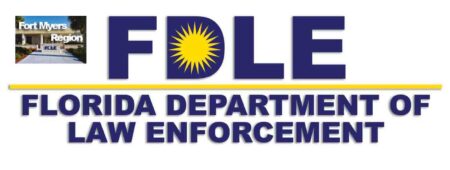Florida Department of Law Enforcement fort Myers region logo, title,
