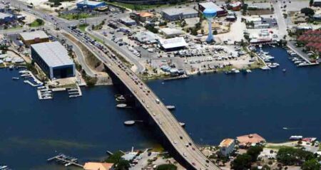 Brooks Bridge Fort Walton Beach Florida aerial view