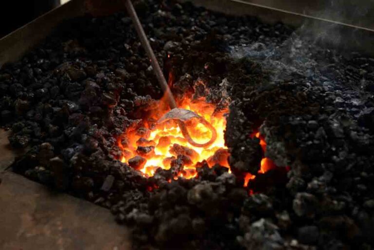 blacksmithing, hot coals