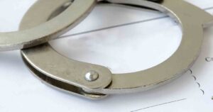 Handcuffs on top of document