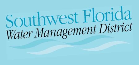 Southwest Florida Water Management District logo on blue background