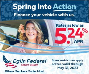 Eglin Federal Credit Union vehicle loan banner ad