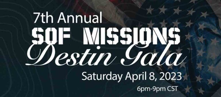 Poster announcing 7th annual SOF Missions Destin Gala