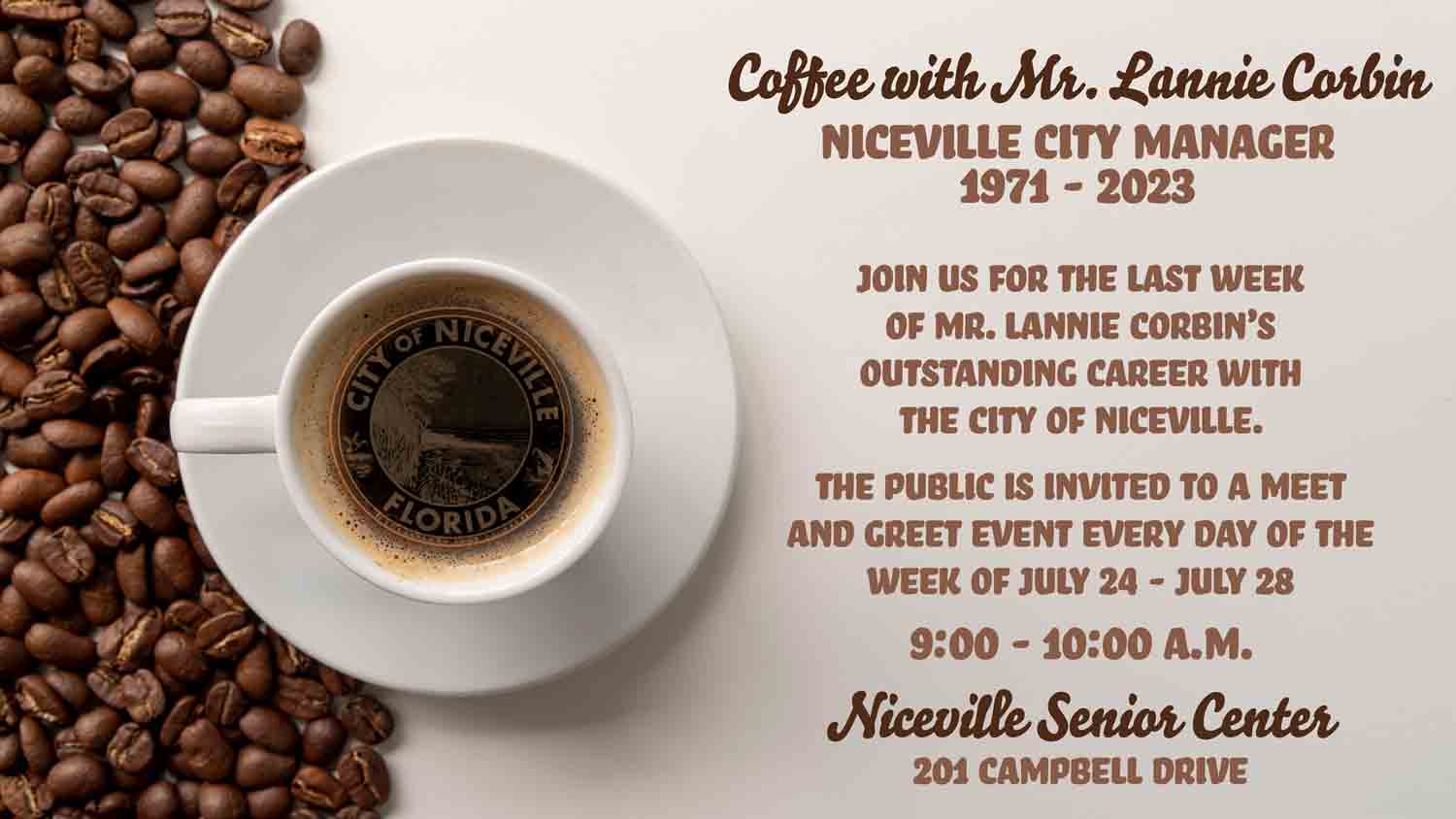 poster promoting coffee event