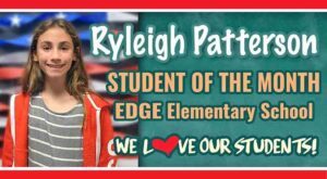 Ryleigh Patterson featured in a student of the month promo illustration