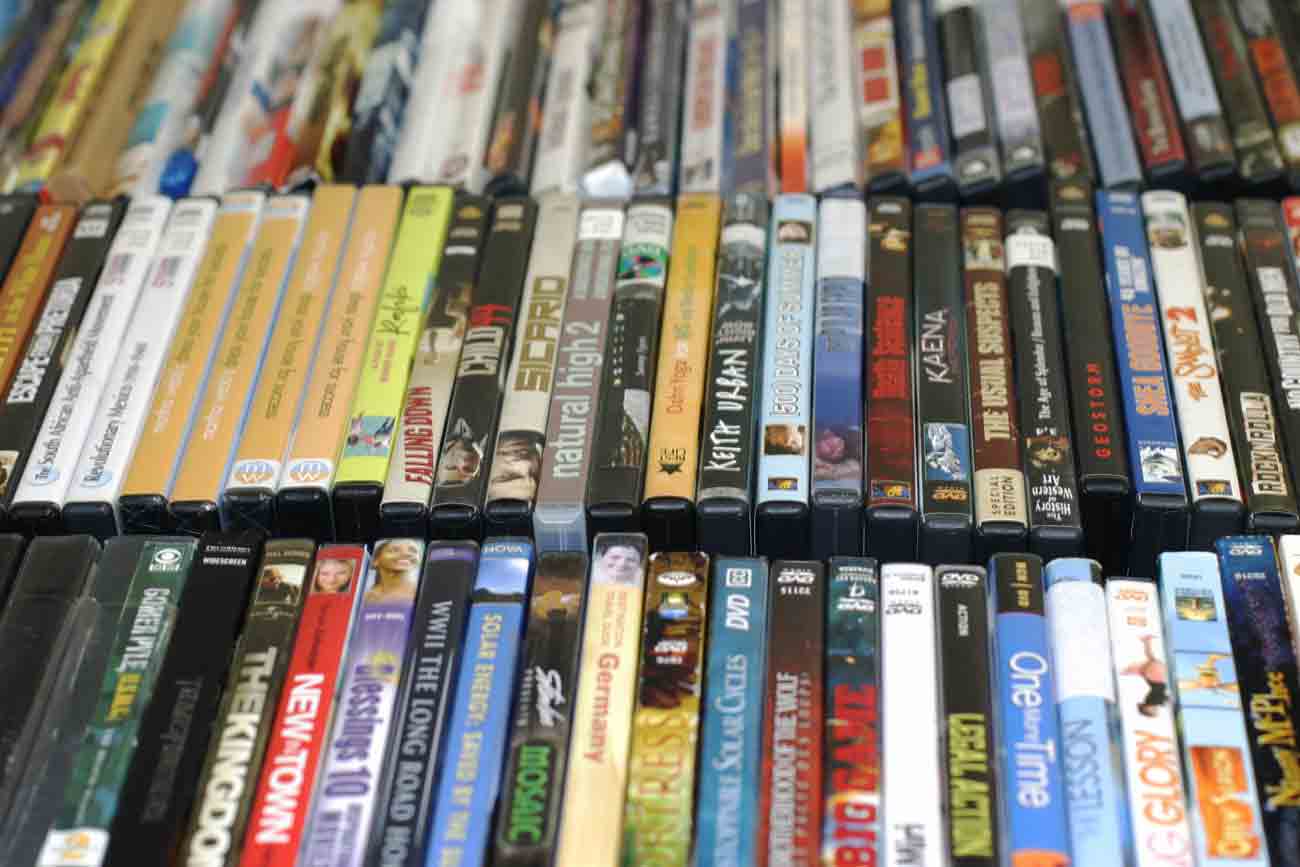 Rows of DVDs