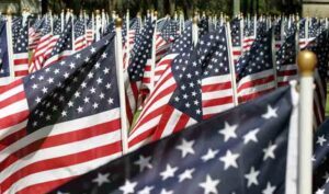 flags waving