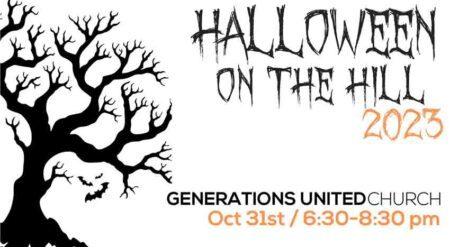 Halloween on the Hill promotional banner with date, time