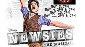 Newsies performance poster with dates
