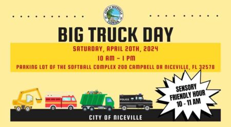 illustration detailing Big Truck Day hosted by the city of Niceville