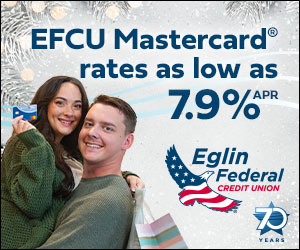 Eglin Federal Credit Union, Holiday Mastercard 7.9% apr