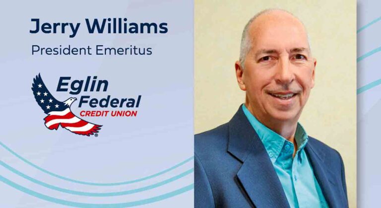 Recognition graphic featuring Jerry Williams with the Eglin Federal Credit Union logo.