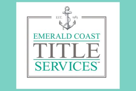 Emerald Coast Title Services logo with anchor and founding year