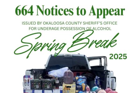 Truck bed filled with alcohol containers seized by deputies during Spring Break