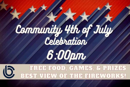 4th of July event flyer for Church on Bayshore celebration