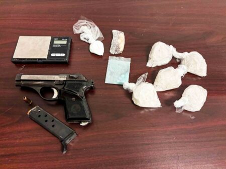Handgun, meth, and drug paraphernalia seized by the Walton County Sheriff’s Office