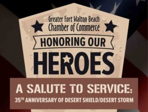 Honoring Our Heroes event graphic marking the 35th anniversary of Desert Shield and Desert Storm.
