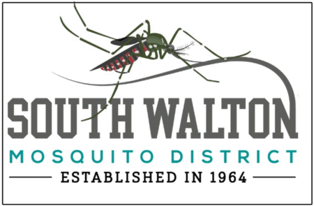 South Walton Mosquito District logo featuring a mosquito illustration and establishment year.